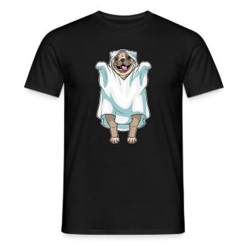 Pug Halloween Ghost - Men's T-Shirt - black - Front - AI Model Male 178 light (178cm)