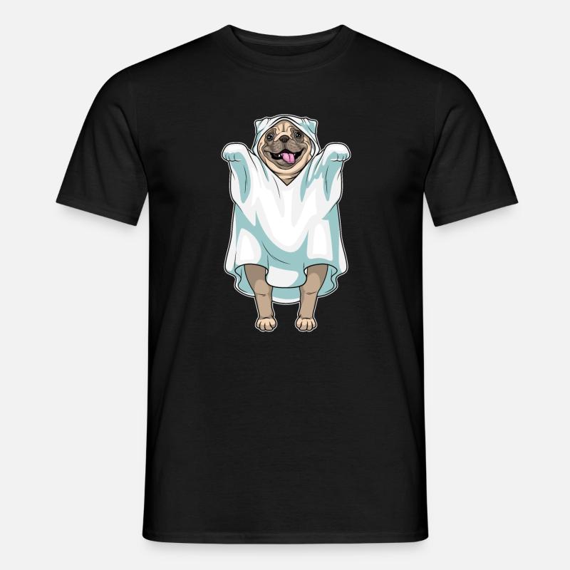 Mops Halloween Geist - Männer T-Shirt - Schwarz