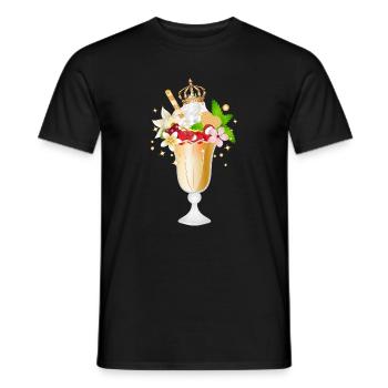 Eisbecher – köstliches Dessert-Motiv mit Krone - Männer T-Shirt - Schwarz - Vorne - AI Model Male 178 light (178cm)