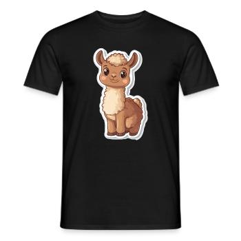Lama Alpaga Lama Lama Cadeau Animal - T-shirt homme - noir - Devant - AI Model Male 178 light (178cm)