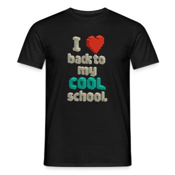 Pixel Art I Love Back to My Cool School - Men's T-Shirt - black - Front - AI Model Male 178 light (178cm)