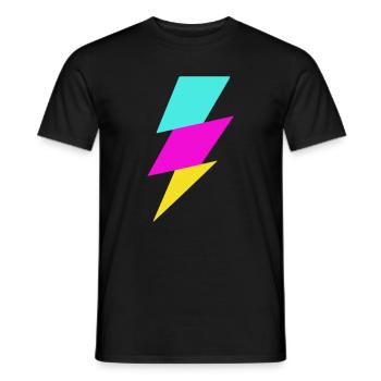 Abstrakter Strahl in Neonfarben - Männer T-Shirt - Schwarz - Vorne - AI Model Male 178 light (178cm)