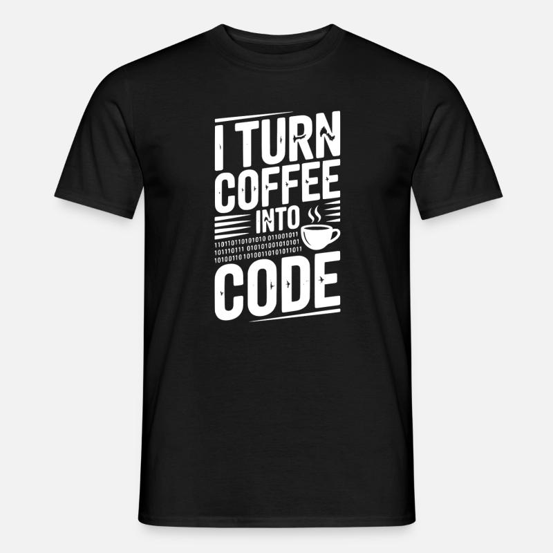 Ich verwandle Kaffee in Code - Männer T-Shirt - Schwarz