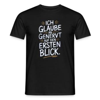 I believe in annoyed at first glance humor - Men's T-Shirt - black - Front - AI Model Male 178 light (178cm)