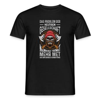 Walhalla Nordmann Wikinger Geschenk Odin - Männer T-Shirt - Schwarz - Vorne - AI Model Male 178 light (178cm)