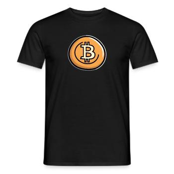 Bitcoin Münzkunst Emblem - Männer T-Shirt - Schwarz - Vorne - AI Model Male 178 light (178cm)