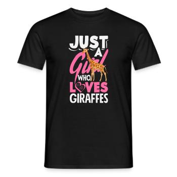 Juste une fille qui aime les girafes - T-shirt homme - noir - Devant - AI Model Male 178 light (178cm)