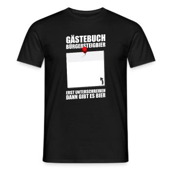 Gästebuch Bürgersteigbier Ortskontrollfahrt OKF - Männer T-Shirt - Schwarz - Vorne - AI Model Male 178 light (178cm)