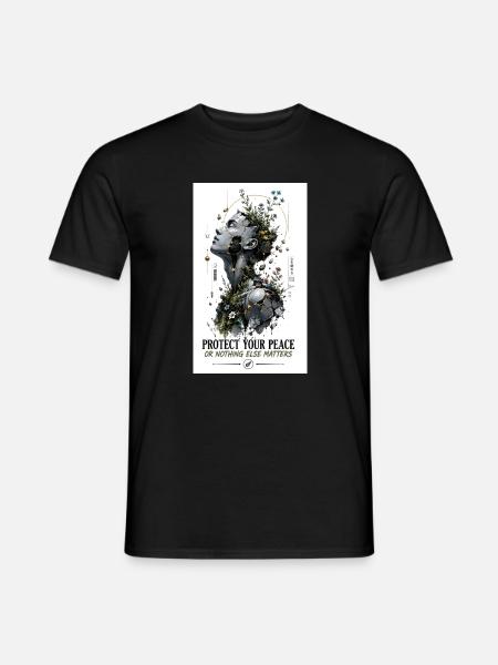 Protéger votre tranquillité : Art des fragments de plantes - T-shirt homme - noir