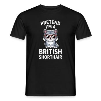Dictons britanniques à poil court : cadeau drôle de chat - T-shirt homme - noir - Devant - AI Model Male 178 light (178cm)