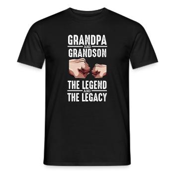 Grand-père et petit-fils : Légende & Héritage - T-shirt homme - noir - Devant - AI Model Male 178 light (178cm)