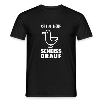 Sei eine Möwe scheiss drauf - Männer T-Shirt - Schwarz - Vorne - AI Model Male 178 light (178cm)