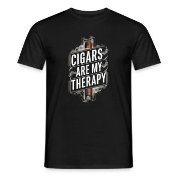 Zigarren sind meine Therapie, lustige Zigarrenraucherin - Männer T-Shirt - Schwarz - Vorne - AI Model Male 178 light (178cm)