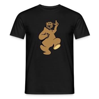Bear happy funny - Men's T-Shirt - black - Front - AI Model Male 178 light (178cm)