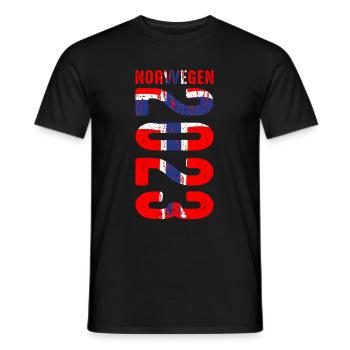 Urlaub Norwegen 2023 Fischer Angelteam Karpfen Ang - Männer T-Shirt - Schwarz - Vorne - AI Model Male 178 light (178cm)