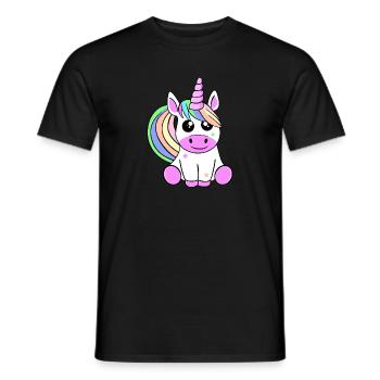 A cute unicorn. - Men's T-Shirt - black - Front - AI Model Male 178 light (178cm)