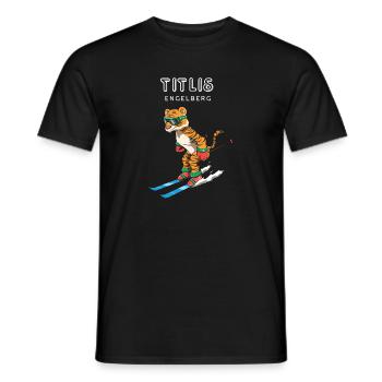 Titlis Engelberg Schweiz Retro Ski Tiger - Männer T-Shirt - Schwarz - Vorne - AI Model Male 178 light (178cm)