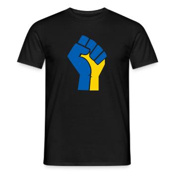 ABLE WITH UKRAINE/SUPPORT UKRAINE Erklärung - Männer T-Shirt - Schwarz - Vorne - AI Model Male 178 light (178cm)