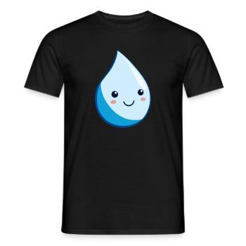 Waterdrop - T-shirt homme - noir - Devant - AI Model Male 178 light (178cm)