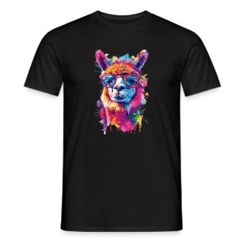 Alpaka Lama für Alpakaliebhaber - Männer T-Shirt - Schwarz - Vorne - AI Model Male 178 light (178cm)