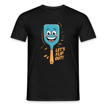 Illustration de dessin animé de spatule drôle - T-shirt homme - noir - Devant - AI Model Male 178 light (178cm)