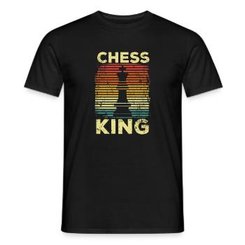 Échecs rétro - T-shirt homme - noir - Devant - AI Model Male 178 light (178cm)
