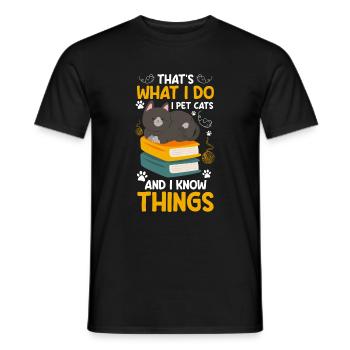 Cats Pet Cat Friend Wildcat - Men's T-Shirt - black - Front - AI Model Male 178 light (178cm)