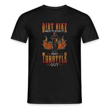 Mountain biking dirt stunt extreme sports - Men's T-Shirt - black - Front - AI Model Male 178 light (178cm)