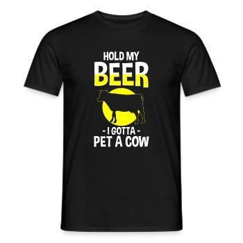 Cow, Dairy Farmer, Animal, Animal Love - Men's T-Shirt - black - Front - AI Model Male 178 light (178cm)