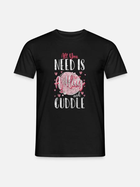 Relationship, hug, cuddle, tenderness - Men's T-Shirt - black