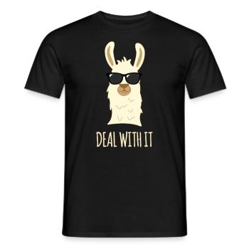 Lama Lama Alpaga No Prob Drama - T-shirt homme - noir - Devant - AI Model Male 178 light (178cm)