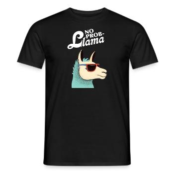 Pas de Prob-Llama - Lama Alpaca Office Saying - T-shirt homme - noir - Devant - AI Model Male 178 light (178cm)