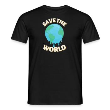 Save the World - Men's T-Shirt - black - Front - AI Model Male 178 light (178cm)