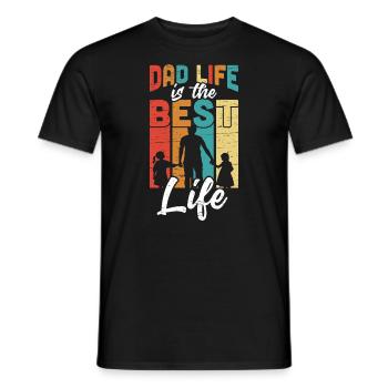 Dad life is the best life VATERTAG BESTER VATER - Männer T-Shirt - Schwarz - Vorne - AI Model Male 178 light (178cm)