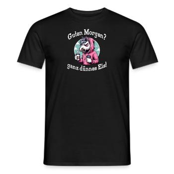 Guten Morgen? Ganz dünnes Eis provokativer Spruch - Männer T-Shirt - Schwarz - Vorne - AI Model Male 178 light (178cm)