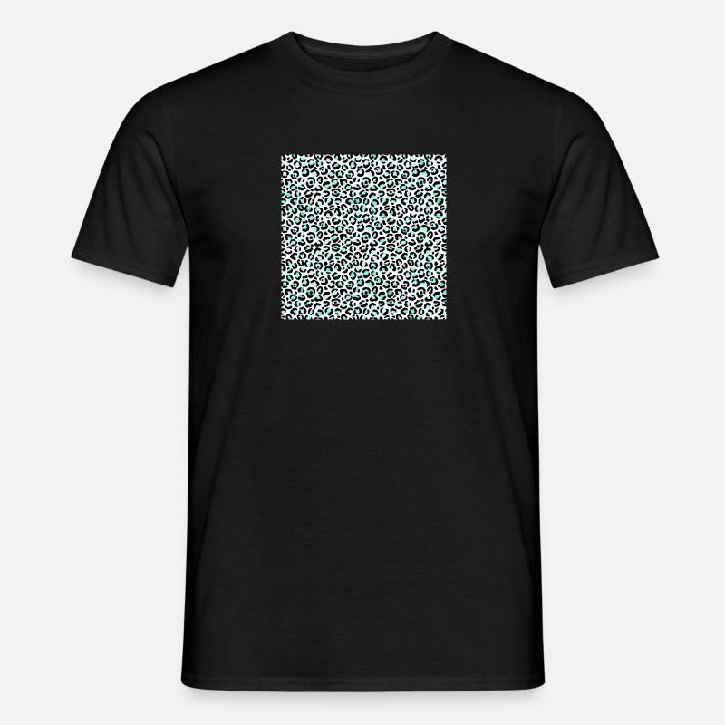 Türkis Wildkatzen Leopard Muster - Männer T-Shirt - Schwarz