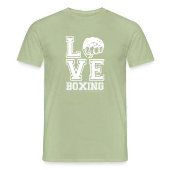 Love Boxing - Mænd T-shirt - salviegrøn - Foran - AI Model Male 178 light (178cm)
