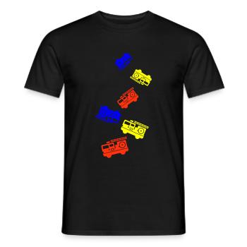 Voiture de pompiers - T-shirt homme - noir - Devant - AI Model Male 178 light (178cm)