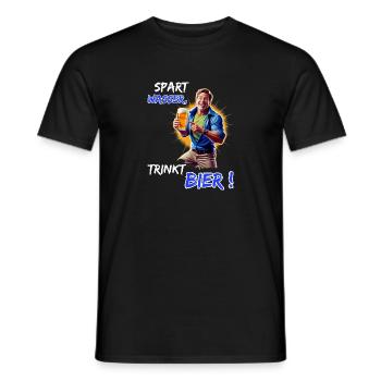 Save Water, Drink Beer!-Funny Party Outfit - Men's T-Shirt - black - Front - AI Model Male 178 light (178cm)