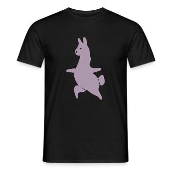 Lama Alpaka Workout Yoga Silhouette Minimalistisch - Männer T-Shirt - Schwarz - Vorne - AI Model Male 178 light (178cm)