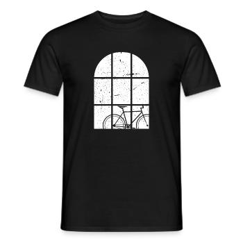 Vélo à la fenêtre - T-shirt homme - noir - Devant - AI Model Male 178 light (178cm)