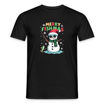 Noël du pêcheur - Merry Fishmas - T-shirt homme - noir - Devant - AI Model Male 178 light (178cm)