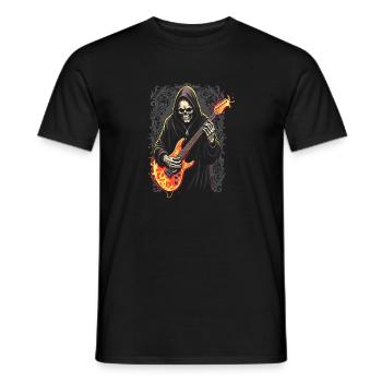 Sensenmann mit E-Gitarre Rock Heavy Metal - Männer T-Shirt - Schwarz - Vorne - AI Model Male 178 light (178cm)