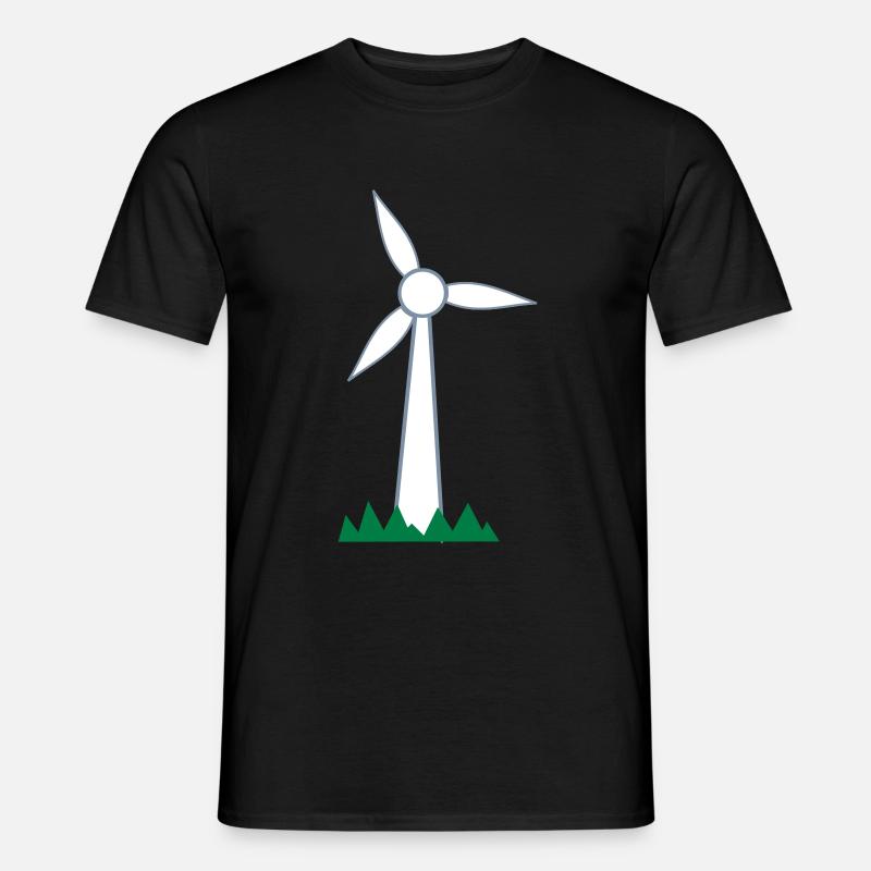 Windrad - Männer T-Shirt - Schwarz