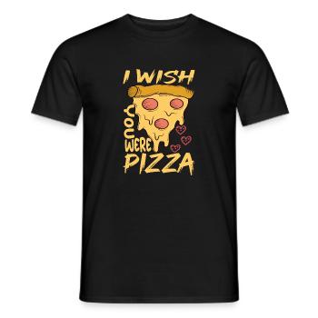 Cheese Salami Pizza Restauration rapide Pizza Tranche - T-shirt homme - noir - Devant - AI Model Male 178 light (178cm)