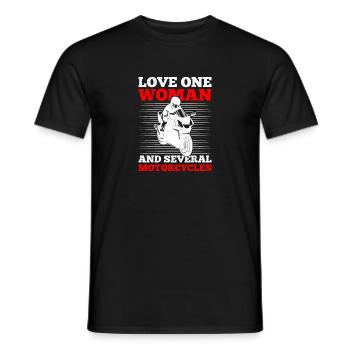Aimez une femme et plusieurs motos moto - T-shirt homme - noir - Devant - AI Model Male 178 light (178cm)