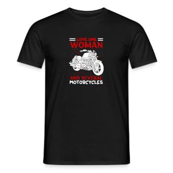 Aimez une femme et plusieurs motos moto - T-shirt homme - noir - Devant - AI Model Male 178 light (178cm)
