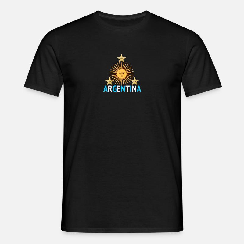 Argentinien 3 Sterne - Männer T-Shirt - Schwarz