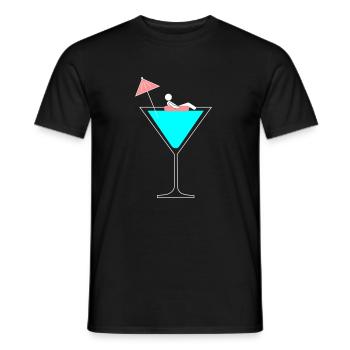 Poolparty | Baden im Cocktail - Männer T-Shirt - Schwarz - Vorne - AI Model Male 178 light (178cm)