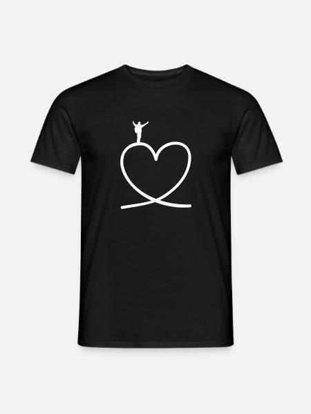 Hikers on heart - Men's T-Shirt - black